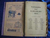 Telefonkatalog över KARLSHAMN 1952.Reklam för lokala före