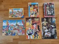 Paket Pussel barn 160-200 bitar Star Wars Toy story Asterix