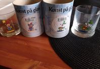 2 whiskeyglas med motiv av Lasse Åberg