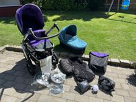 Barnvagn: liggdel, sittdel och massa tillbehör!