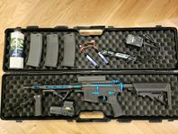 Airsoft kit M4 gevär Sordin aktiva hörselskydd mm,