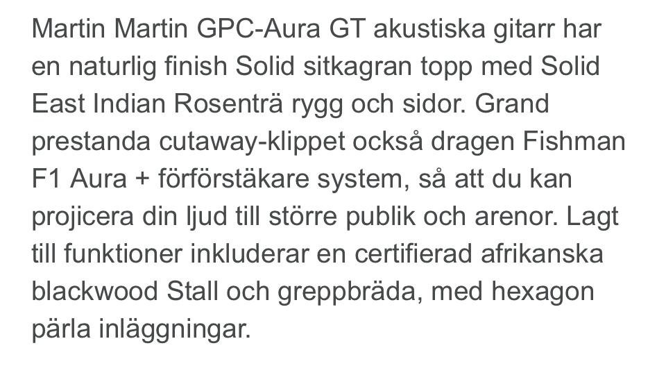 Martin GPC aura GT