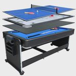 4 in 1 biljardbord/airhockey/pingis/matbord 7’