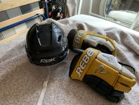 Hockey hjälm och handskar 