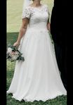 Bröllopsklänning A-linje, spets med liljor