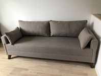 Brunbeige 3-sits soffa 