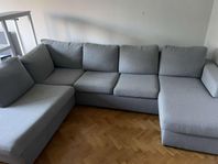 Ljusgrå U-soffa 