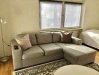 3-sits Mio soffa med flyttbar schäslong