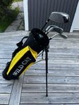 golfbag med tillhörande klubbor