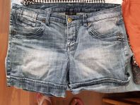 Samfrakt set jeansshorts med 5 matchande överdelar stl L