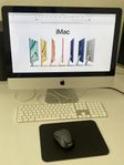 iMac + stort Apple keyboard + Logitech mus