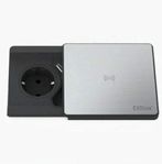 Evoline Square 80 Vägguttag, QI & USB Eluttag, USB-port mm