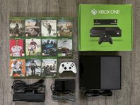 Xbox One 500GB med Kinect, 1st handkontroll samt 11st spel