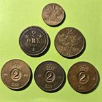 Gamla svenska mynt, 6 st
