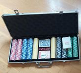 Pokerset  i väska med  500 pokermarker