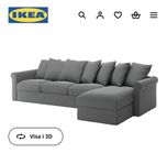 Ikea GRÖNLID 4-sitssoffa med schäslong, Ljungen mellangrå