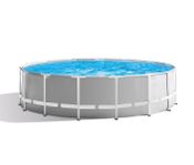 Rund pool, 5m med filter och luftvärmepump