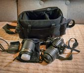 Nikon D5000 med två objektiv 55-200 & 18-55