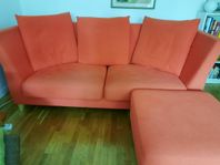 Orange soffa 3-sits