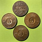 Gamla svenska mynt, 4 st