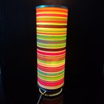 Retro BORDSLAMPA vintage 1980-/90 tal dimfunktion textil.