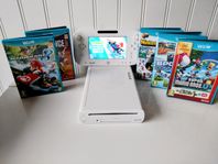 Nintendo Wii U Fint skick samt 5 spel 