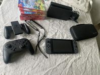 Nintendo Switch + extra trådlös kontroll & 8 spel