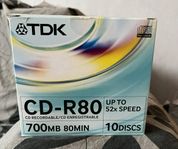 10 st TDK CD-R 80 min 700 MB