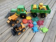 Traktor med släp, fordon, sandleksaker