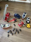 playmobil polisbil, brandbil, helikopter mm