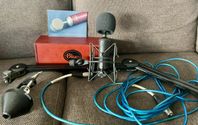 Mikrofon kit med arm + XLR kabel , Blue microphone blackout 