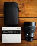 SIGMA ART 85mm f 1,4 DG DN SONY E