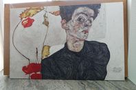 "Self-Portrait with Physalis" - Egon Schiele canvas/tavla