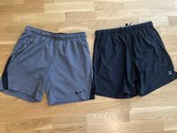 2-par träningsshorts. Nike (grå), SOC (svart)