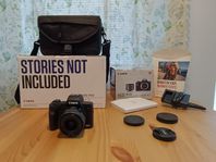 Canon EOS M50 + väska & Canon kamerarem