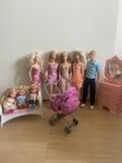 Barbiedockor med tillhörigheter 
