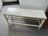 Bänk med skoförvaring Ikea Tjusig, vit, 108x34x50 cm
