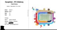 2 st biljetter Djurgårdens IF - IFK Göteborg Tele2 Arena
