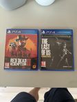PS4-spel (Red Dead Redemption 2, The Last of Us Remastered)