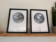 2 posters: Earth & Luna