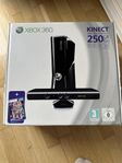 Xbox 360 konsol 2 kontroller Kinect spel i originalförp