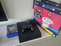 Playstation 4 pro med spel och tillbehör