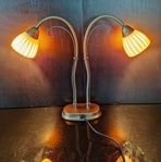 Retrostil-BORDSLAMPA, TEXA design i vit/orange frostat glas