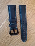 Klockarmband 22mm f Panerai, Nylon kolfiber svart, blå styg