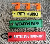 3 oranga & 3 Nyckelringar Chamber Flags för semiauto gevär