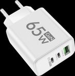 65W GaN Charger, 3 Ports – Fast Charge iPhone, Galaxy