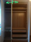 Ikea PAX Garderob/Wardrobe Oak+White w150cm(50+100) h236 d58