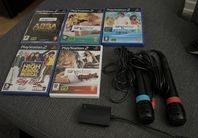 Singstar Mikrofoner + 5st Spel - Playstation 2 - PS2