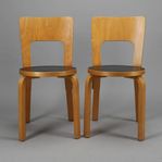 Alvar Aalto stol 66 svart sits 2st