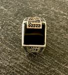 Black Zircon Minimail Ring, 925 Silver